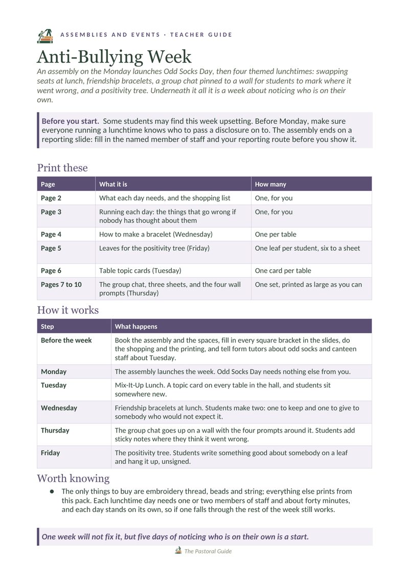 Page one of the pack