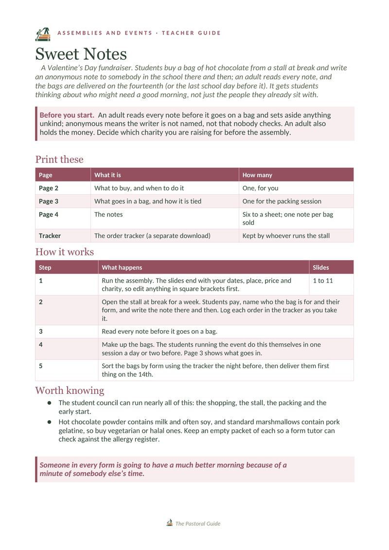 Page one of the pack