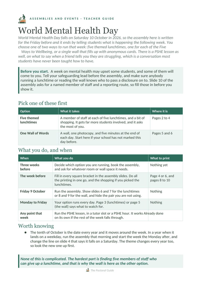Page one of the pack