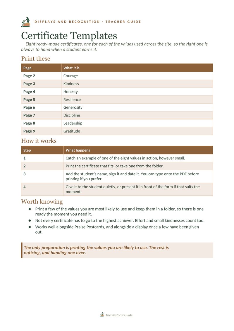 Page one of the pack