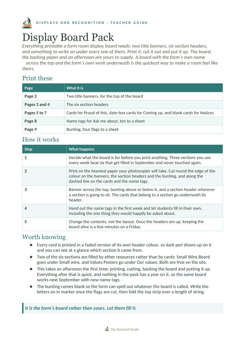 Page one of the pack