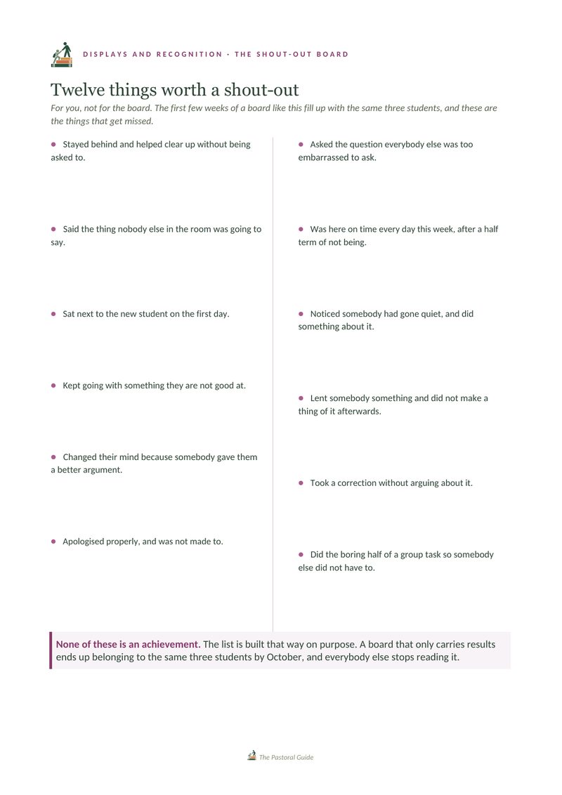 Twelve things worth a shout-out