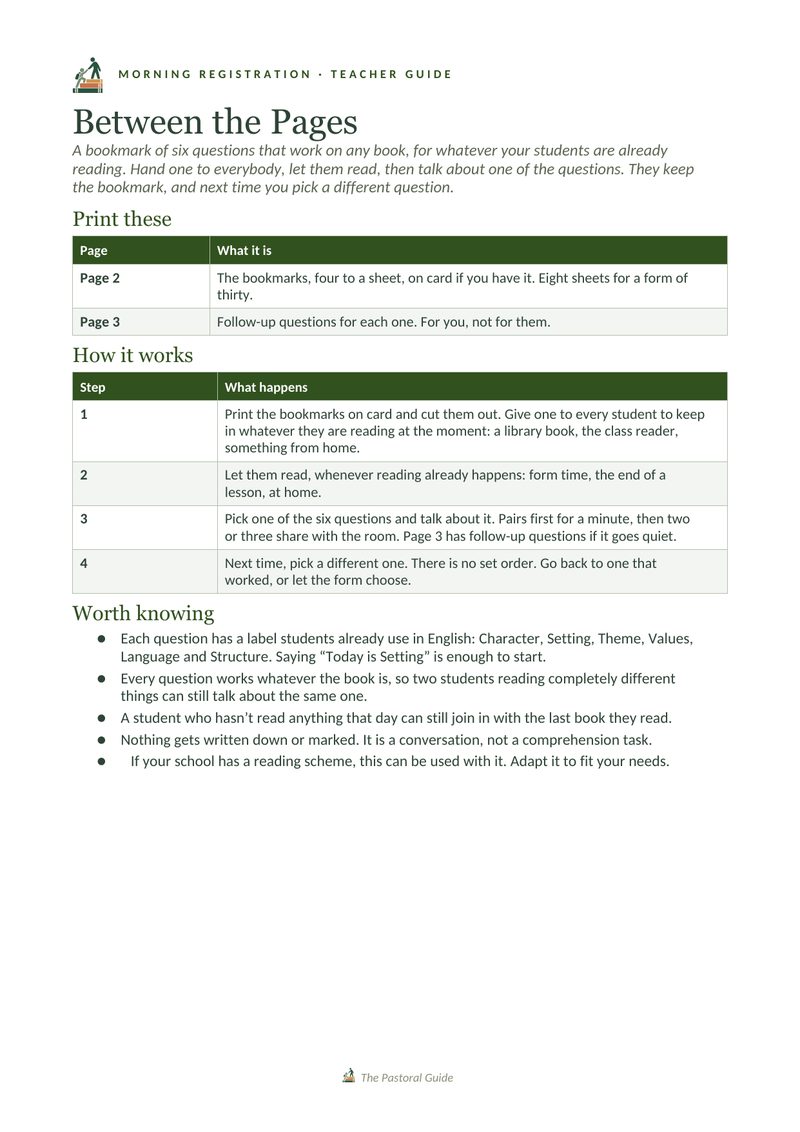 The teacher guide