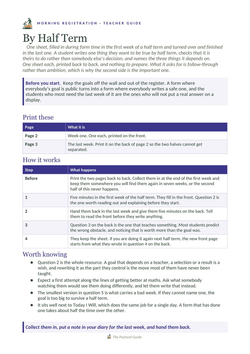 Page one of the pack