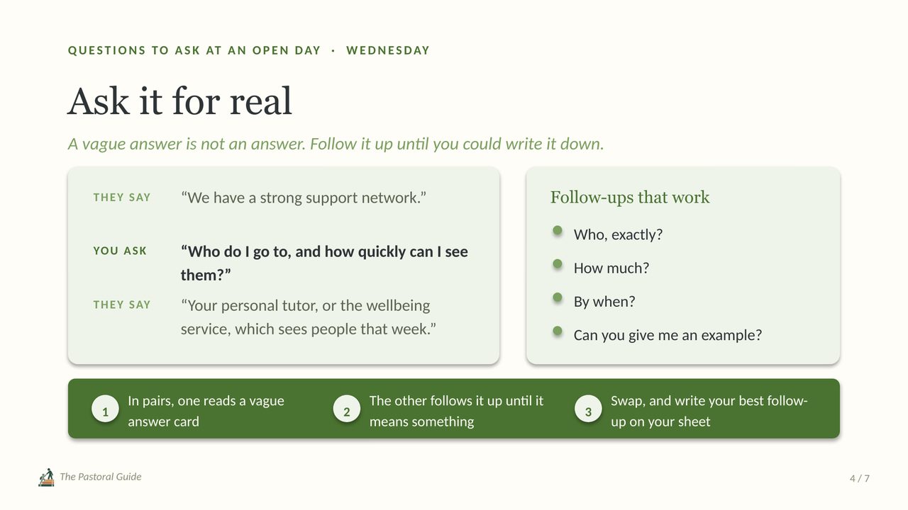 Slide 4 of 7, sixth form: ask it for real