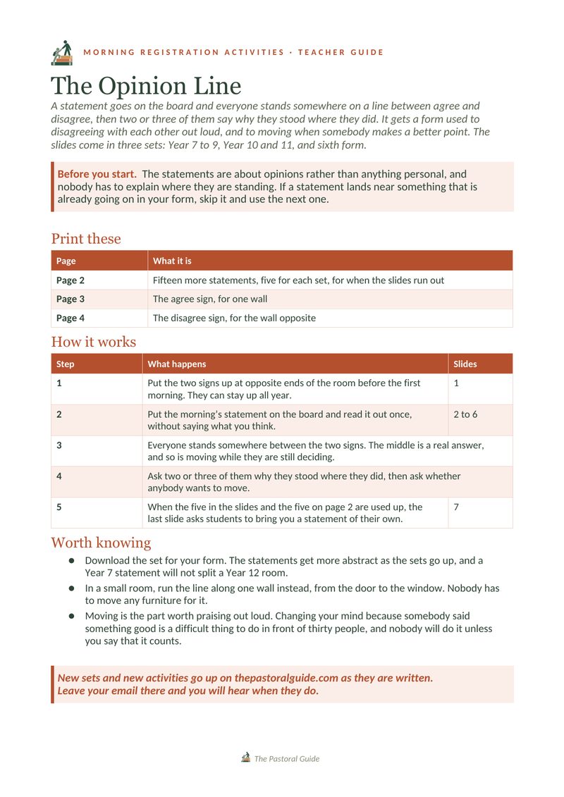 Page one of the pack