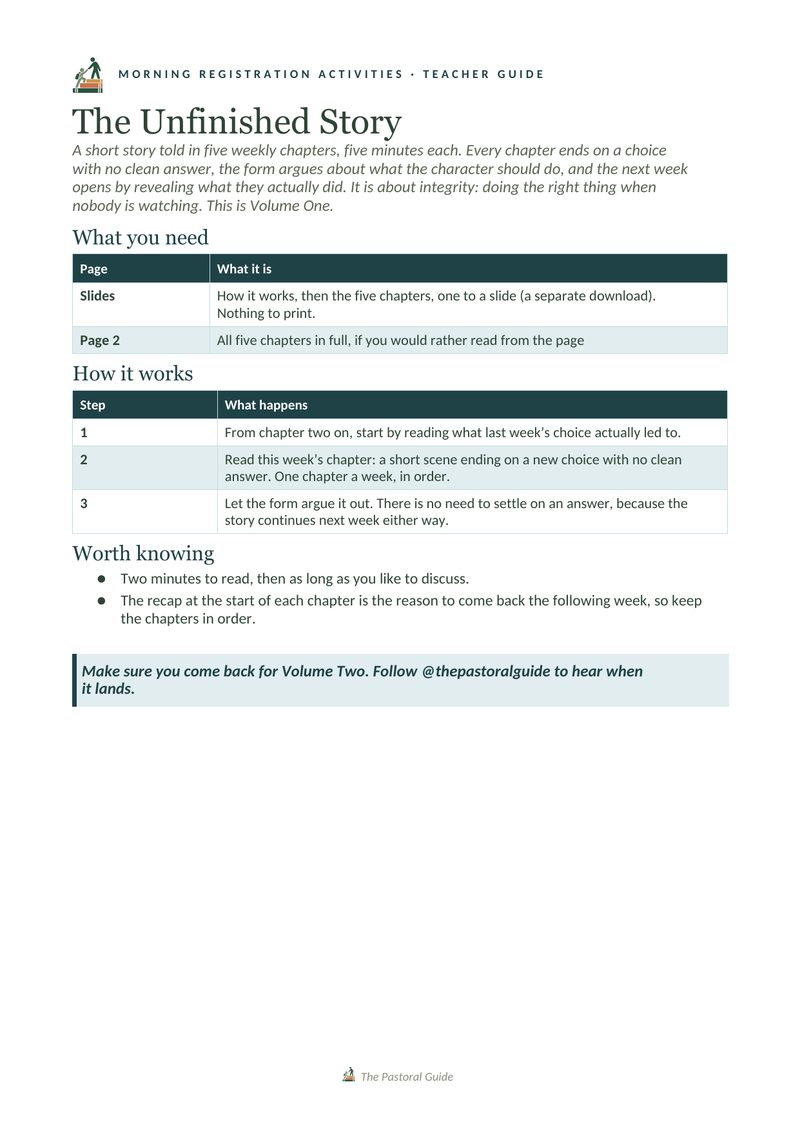 Page one of the pack