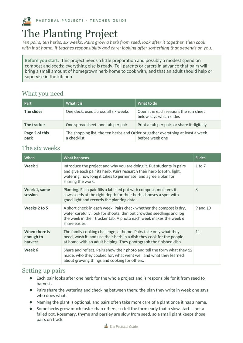 Page one of the pack
