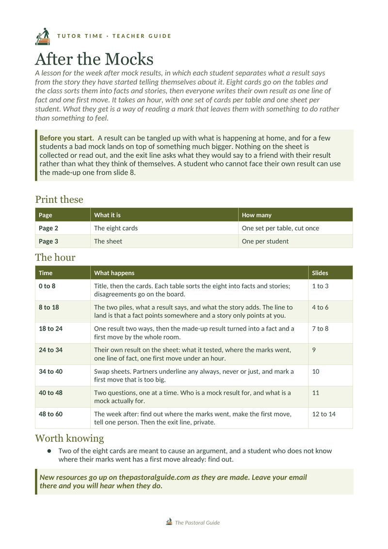Page one of the pack