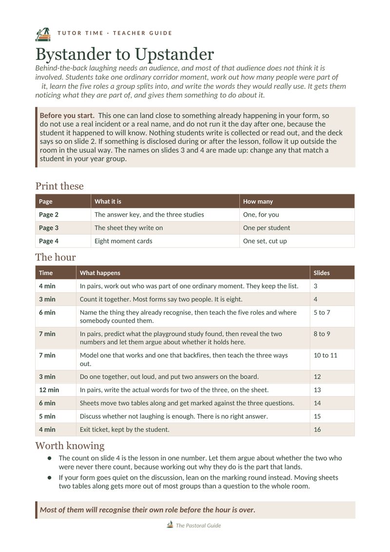 Page one of the pack