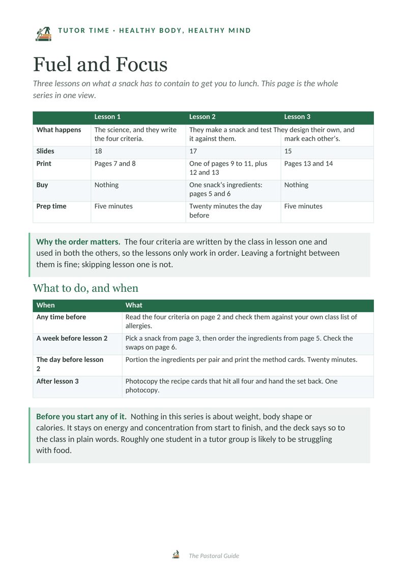 Page one of the pack