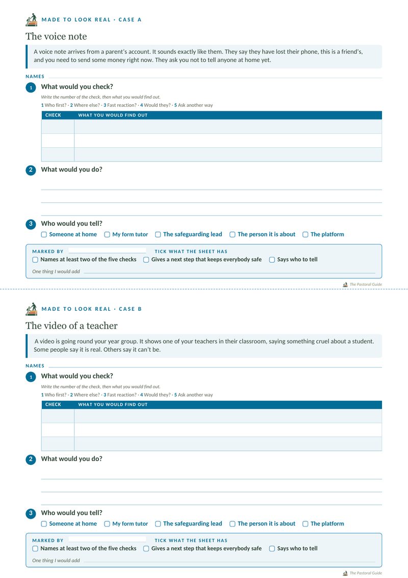 A case sheet
