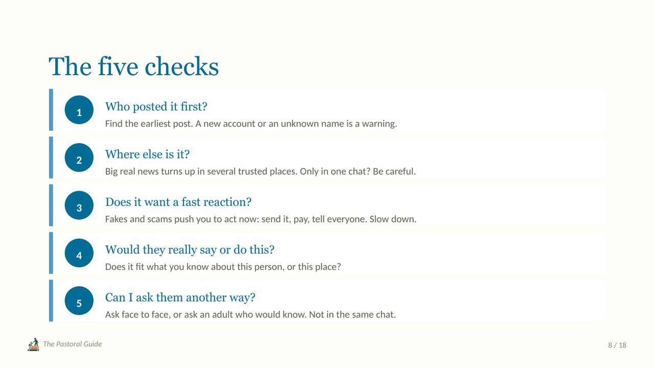 The five checks