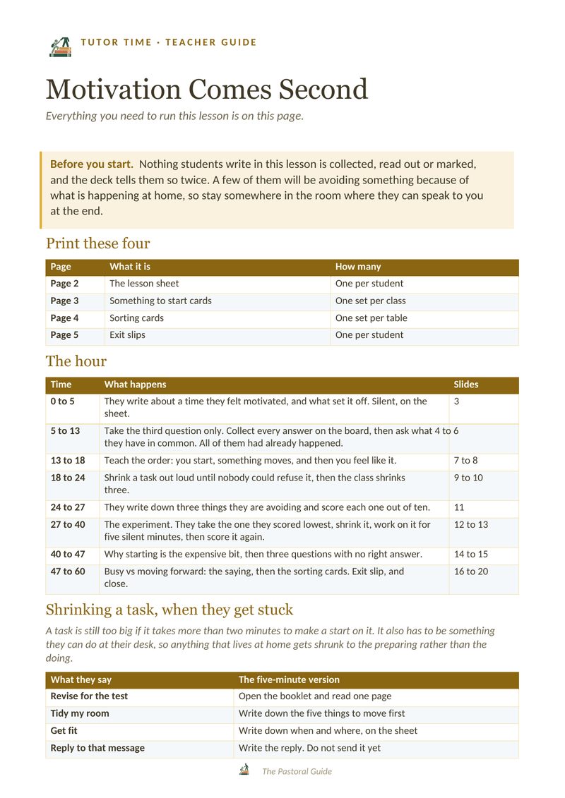Page one of the pack