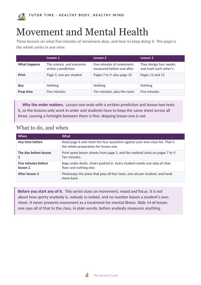 Page one of the pack