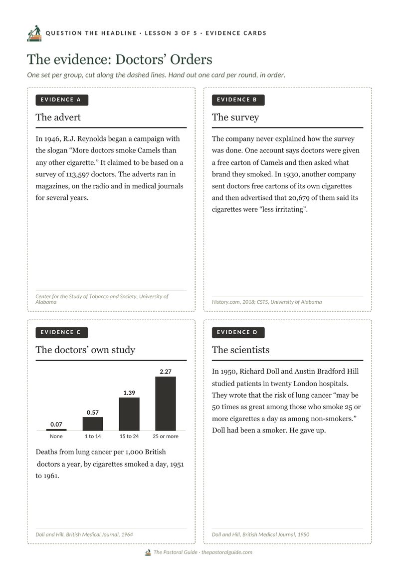 The evidence cards