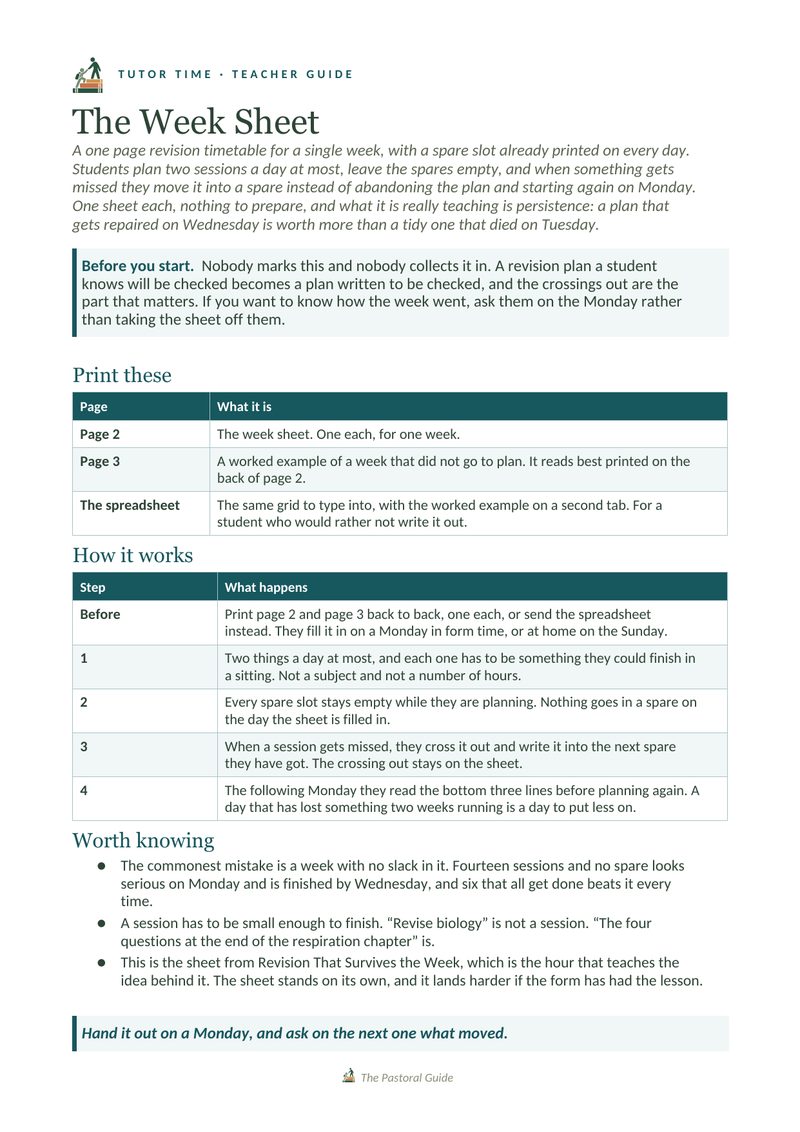 Page one of the pack