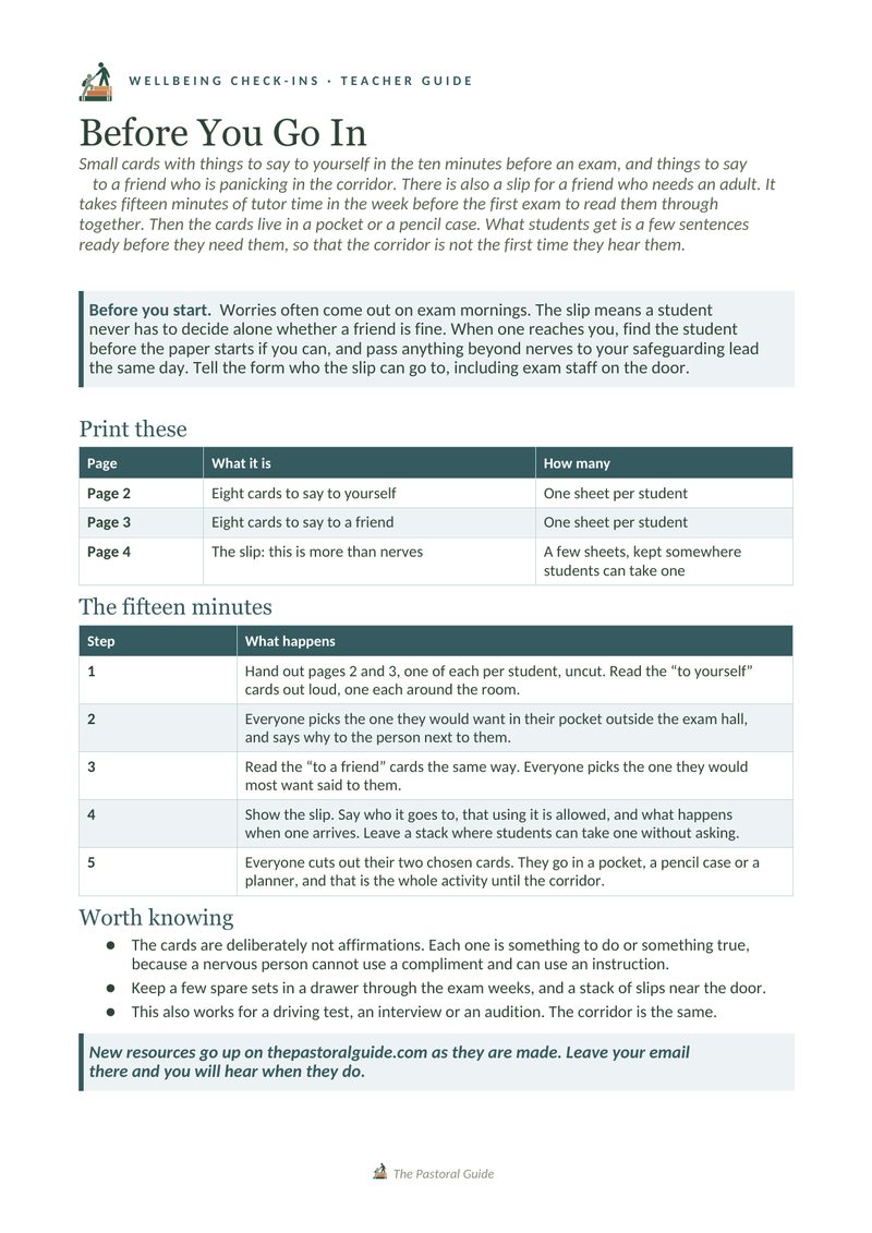 Page one of the pack