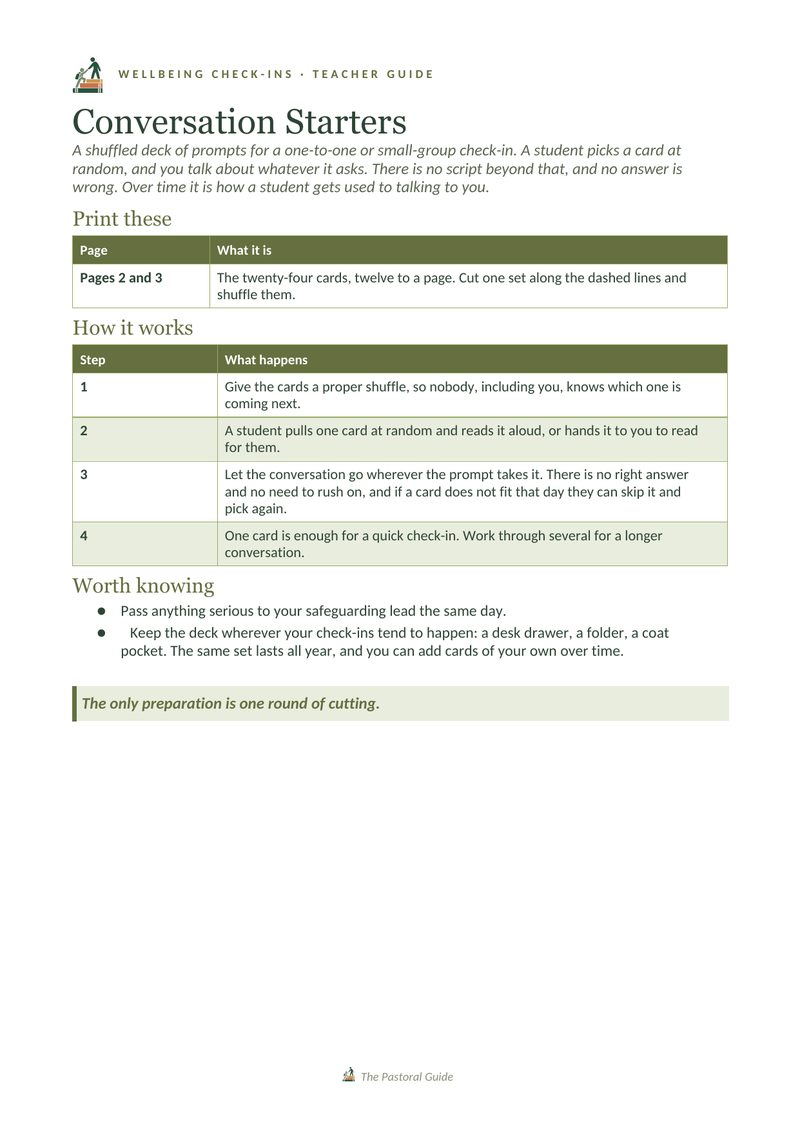 Page one of the pack