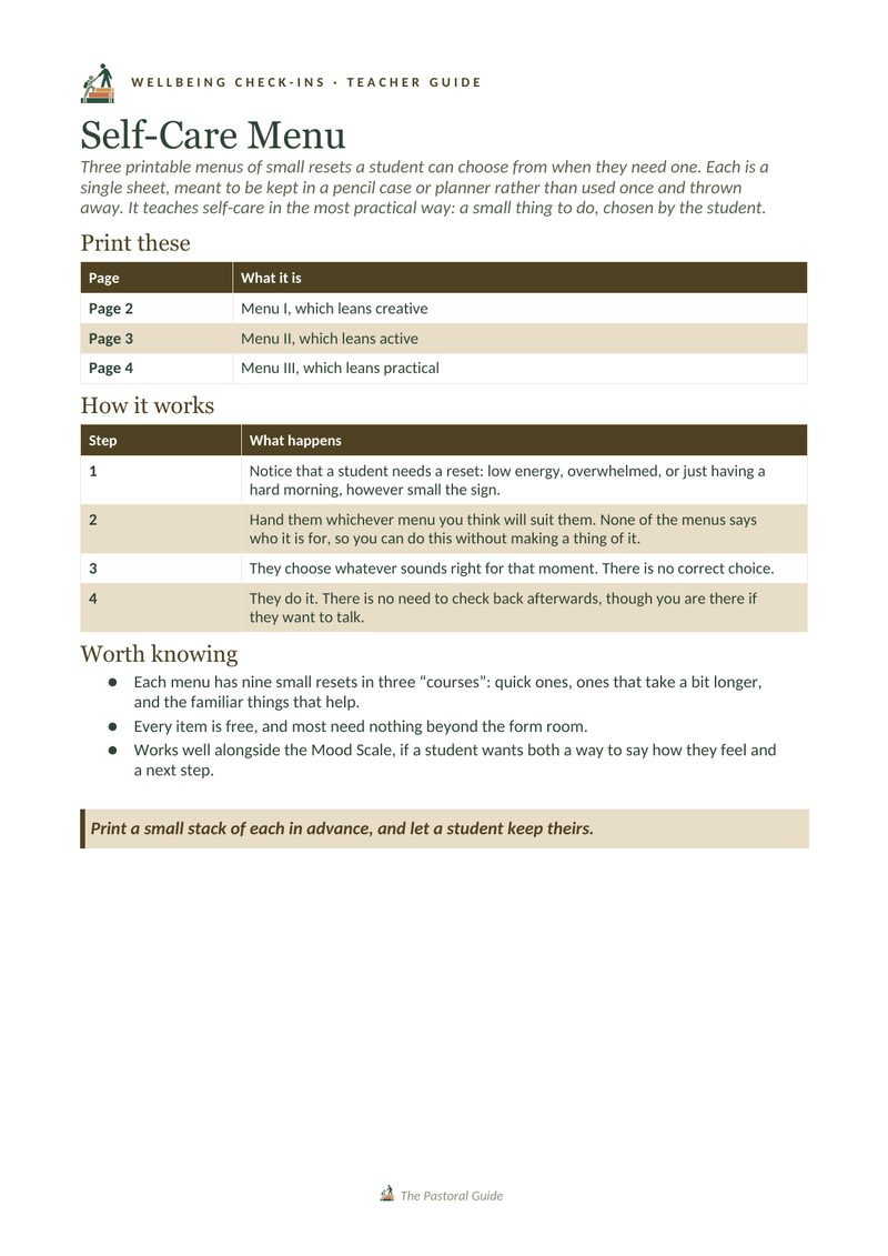 Page one of the pack