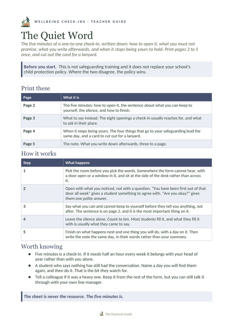 Page one of the pack