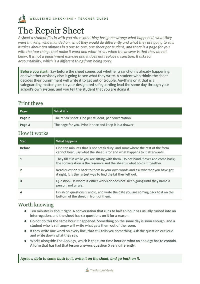 Page one of the pack